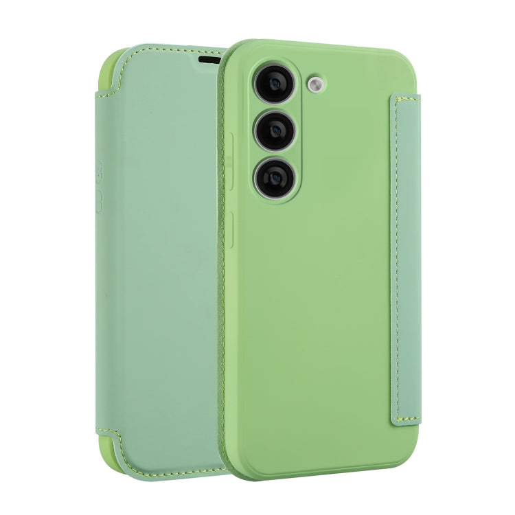 For Samsung Galaxy S23+ 5G Imitate Liquid Skin Feel Leather Phone Case with Card Slots