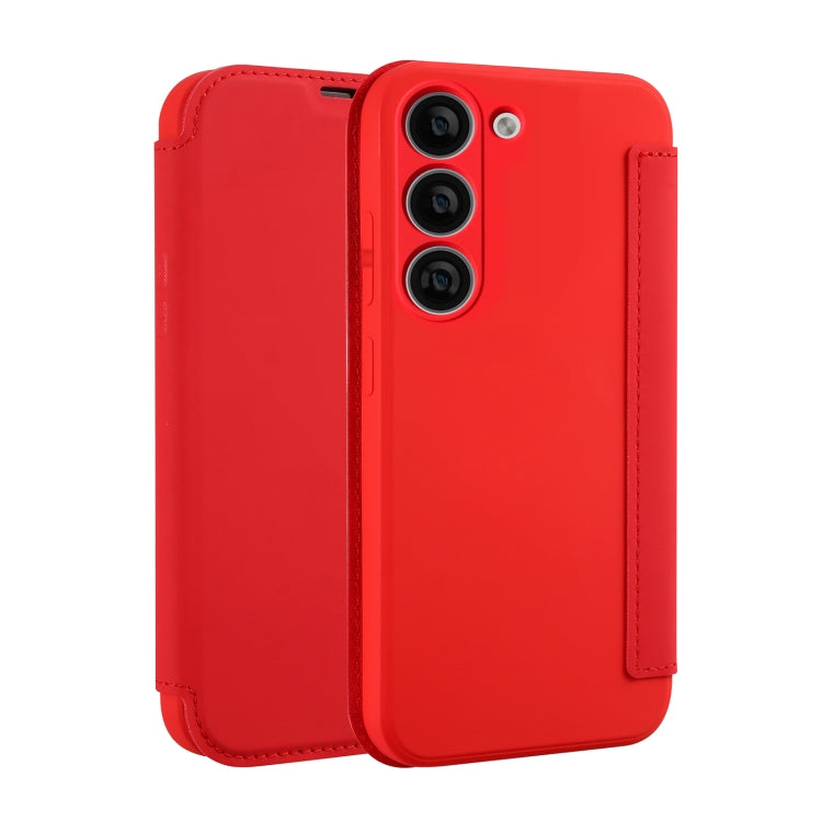 For Samsung Galaxy S23+ 5G Imitate Liquid Skin Feel Leather Phone Case with Card Slots