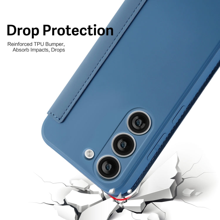 For Samsung Galaxy S23+ 5G Imitate Liquid Skin Feel Leather Phone Case with Card Slots