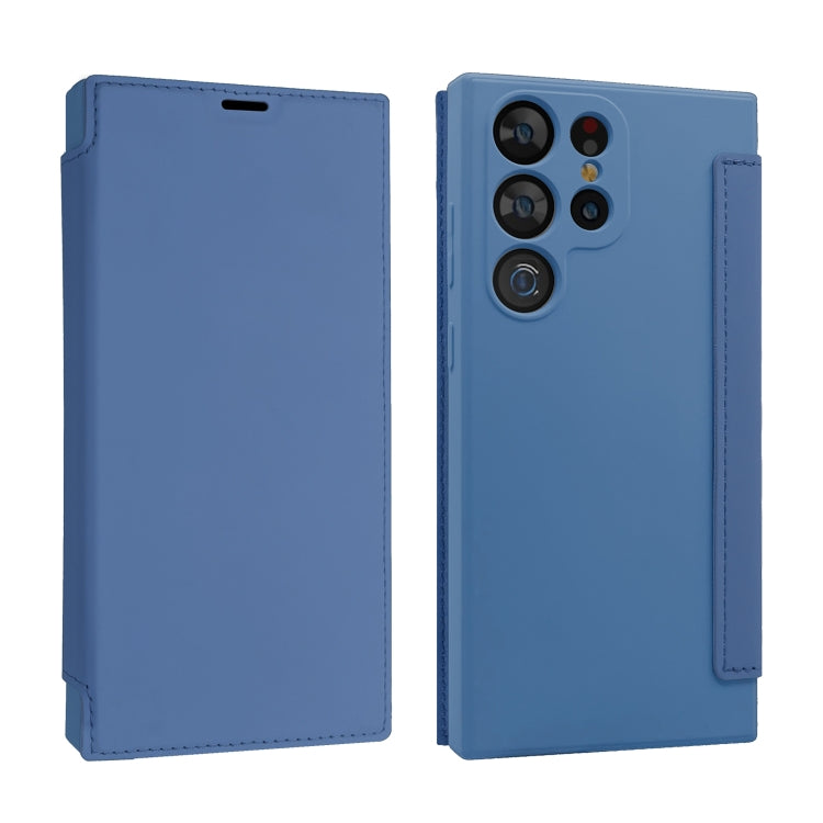 For Samsung Galaxy S23 Ultra 5G Imitate Liquid Skin Feel Leather Phone Case with Card Slots