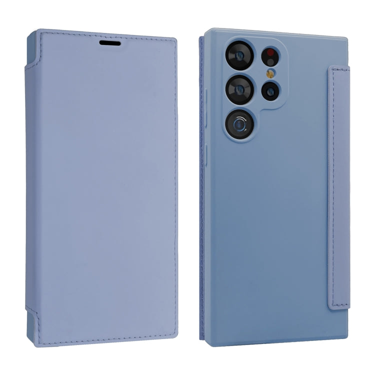 For Samsung Galaxy S23 Ultra 5G Imitate Liquid Skin Feel Leather Phone Case with Card Slots