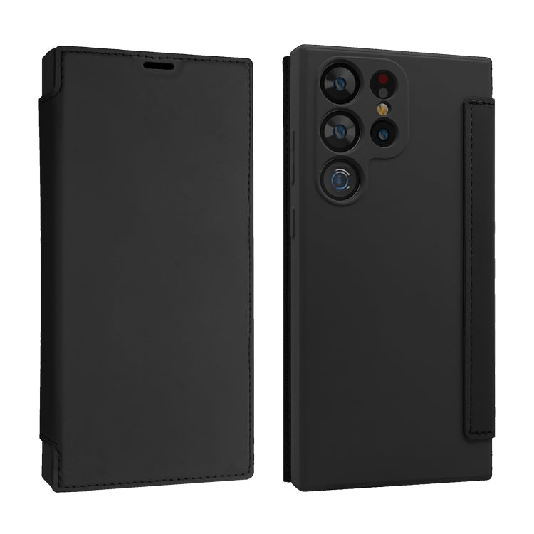 For Samsung Galaxy S23 Ultra 5G Imitate Liquid Skin Feel Leather Phone Case with Card Slots