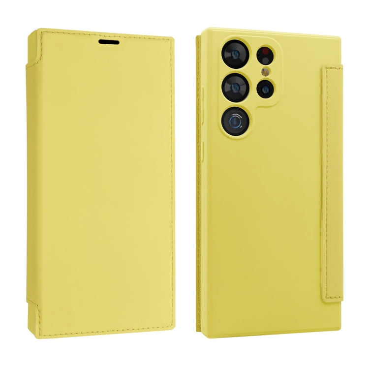 For Samsung Galaxy S23 Ultra 5G Imitate Liquid Skin Feel Leather Phone Case with Card Slots