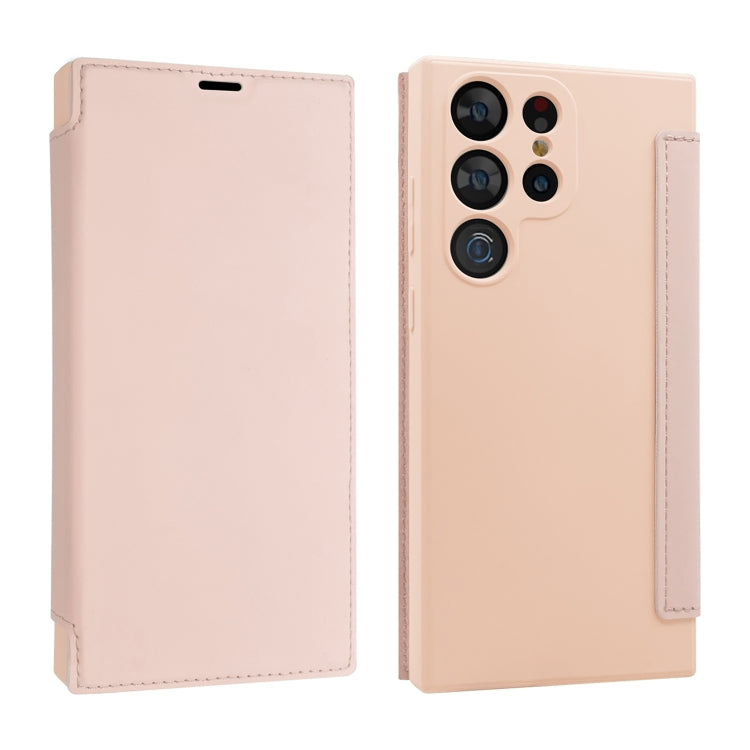 For Samsung Galaxy S23 Ultra 5G Imitate Liquid Skin Feel Leather Phone Case with Card Slots
