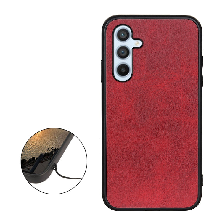 For Samsung Galaxy A54 5G Accurate Hole Two-color Calf Texture PU Phone Case