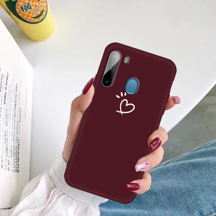 For Galaxy A21 Frosted Candy-Colored Ultra-thin TPU Phone