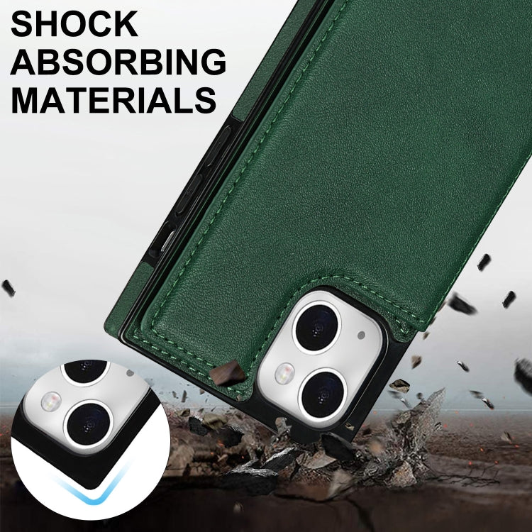 For iPhone 14 Cross-body Square Dual-Buckle Card Flip Wallet Phone Case