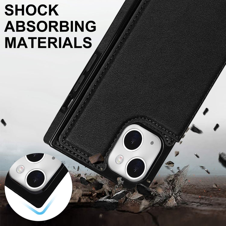 For iPhone 14 Plus Cross-body Square Dual-Buckle Card Flip Wallet Phone Case