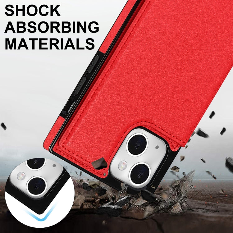 For iPhone 14 Plus Cross-body Square Dual-Buckle Card Flip Wallet Phone Case