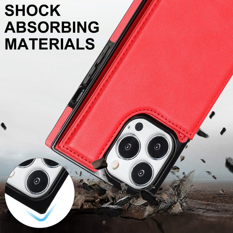 For iPhone 14 Pro Cross-body Square Dual-Buckle Card Flip Wallet Phone Case