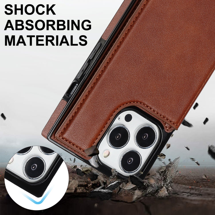 For iPhone 14 Pro Cross-body Square Dual-Buckle Card Flip Wallet Phone Case