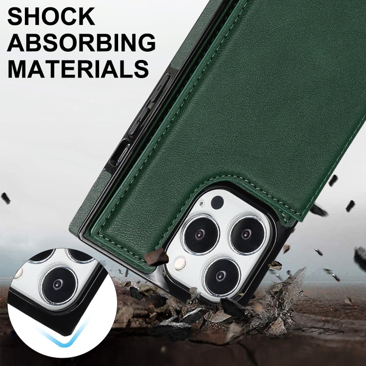 For iPhone 14 Pro Max Cross-body Square Dual-Buckle Card Flip Wallet Phone Case