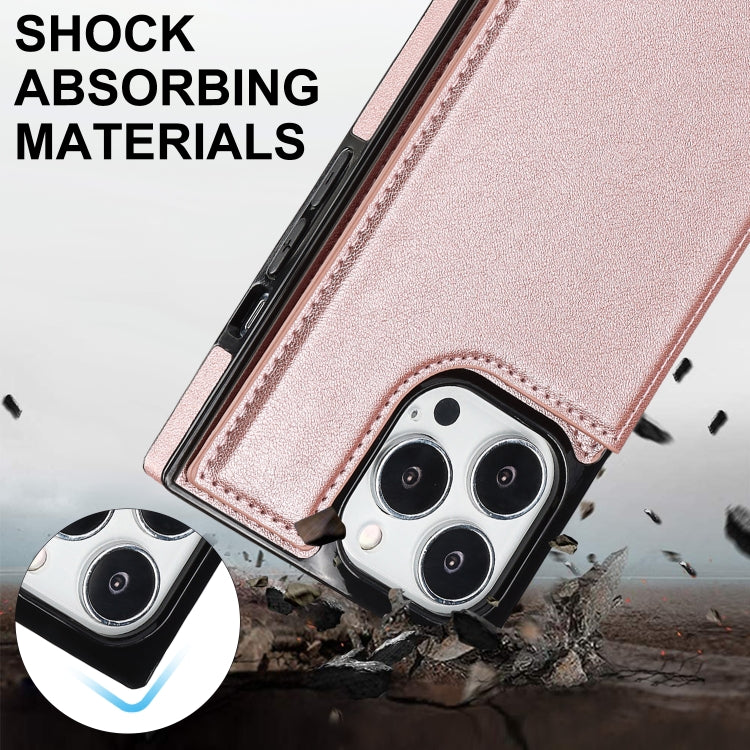 For iPhone 14 Pro Max Cross-body Square Dual-Buckle Card Flip Wallet Phone Case