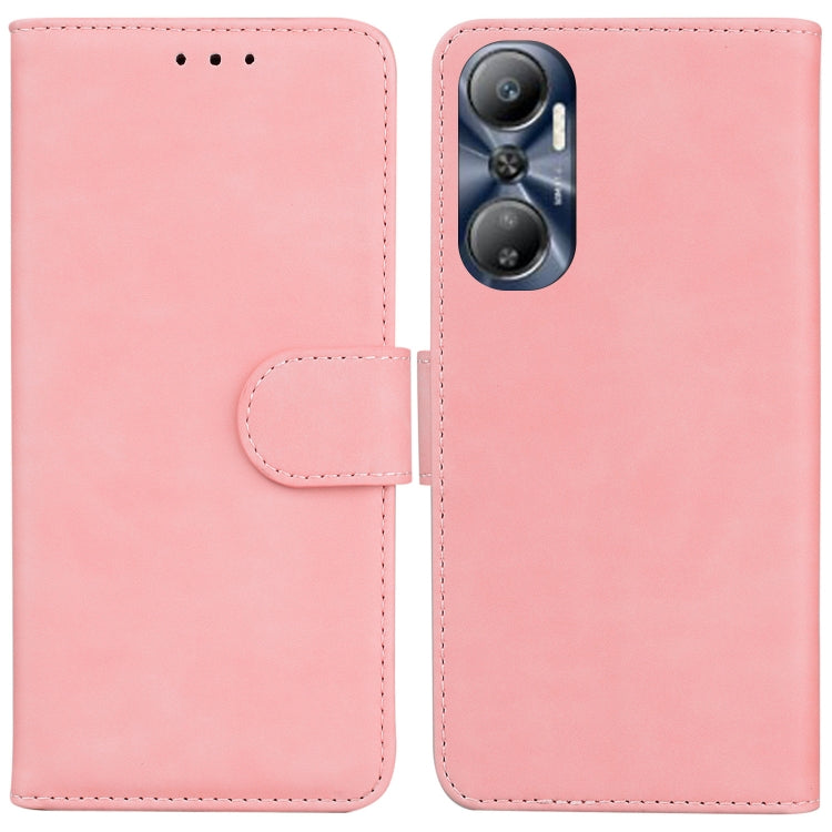 For Infinix Hot 20 Skin Feel Pure Color Flip Leather Phone Case