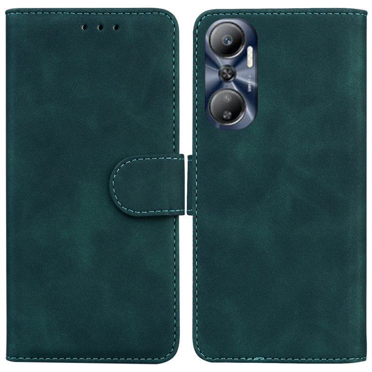 For Infinix Hot 20 Skin Feel Pure Color Flip Leather Phone Case