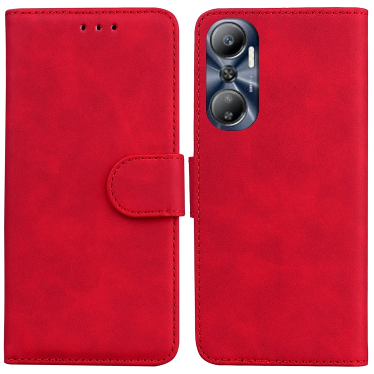 For Infinix Hot 20 Skin Feel Pure Color Flip Leather Phone Case