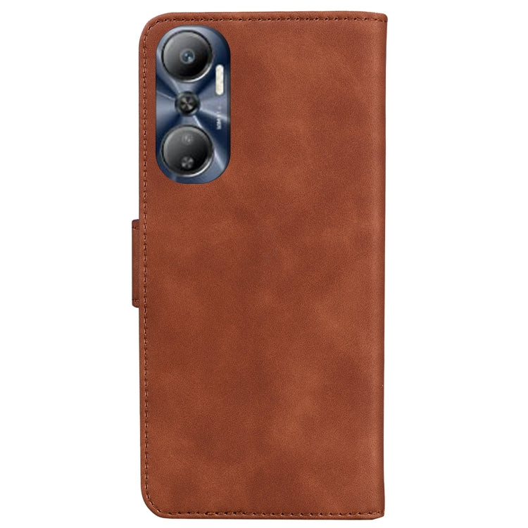 For Infinix Hot 20 Skin Feel Pure Color Flip Leather Phone Case