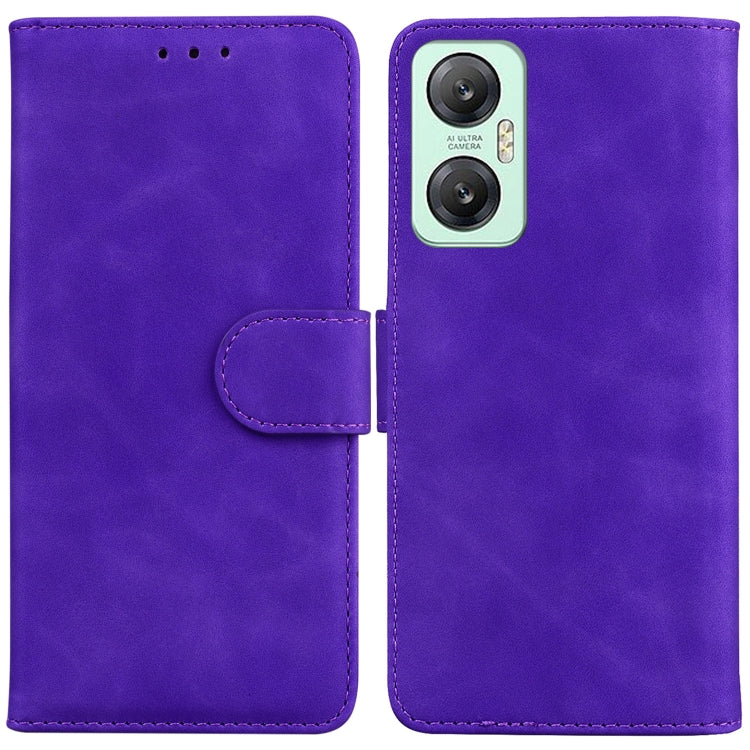 For Infinix Hot 20 5G Skin Feel Pure Color Flip Leather Phone Case