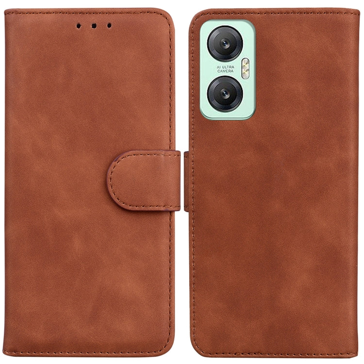 For Infinix Hot 20 5G Skin Feel Pure Color Flip Leather Phone Case