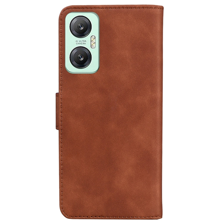 For Infinix Hot 20 5G Skin Feel Pure Color Flip Leather Phone Case
