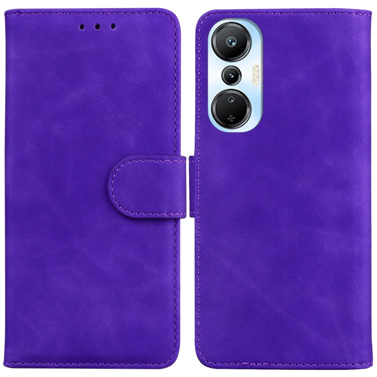 For Infinix Hot 20s Skin Feel Pure Color Flip Leather Phone Case