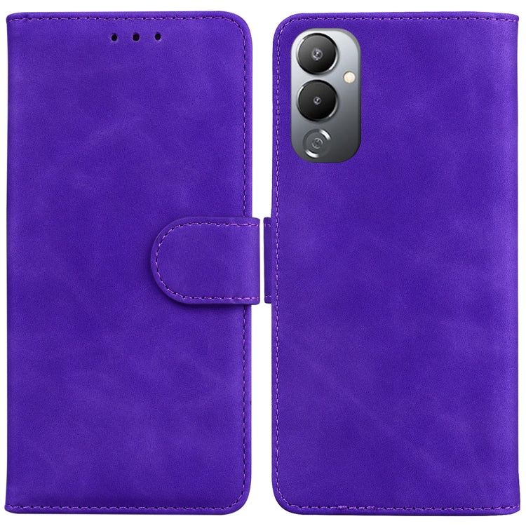 For Tecno Pova 4 Skin Feel Pure Color Flip Leather Phone Case