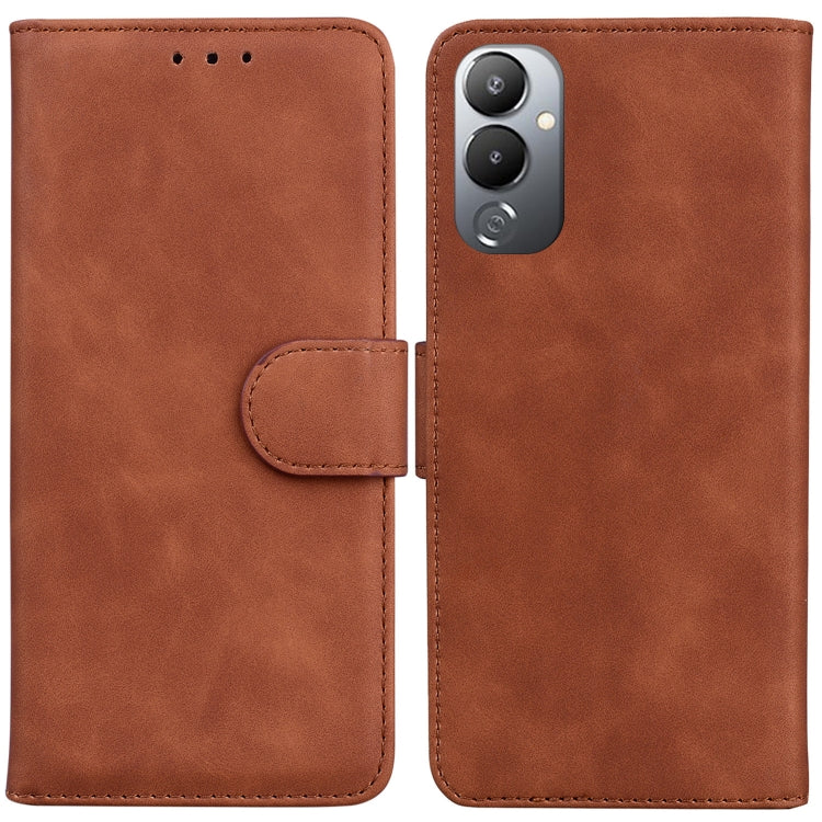 For Tecno Pova 4 Skin Feel Pure Color Flip Leather Phone Case
