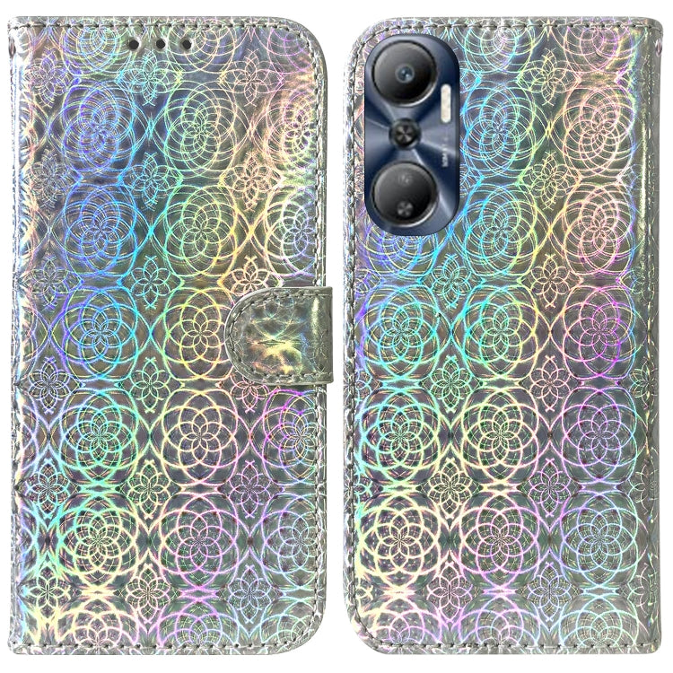 For Infinix Hot 20 Colorful Magnetic Buckle Leather Phone Case