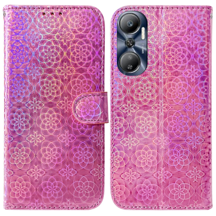 For Infinix Hot 20 Colorful Magnetic Buckle Leather Phone Case