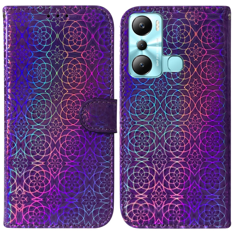 For Infinix Hot 20i Colorful Magnetic Buckle Leather Phone Case