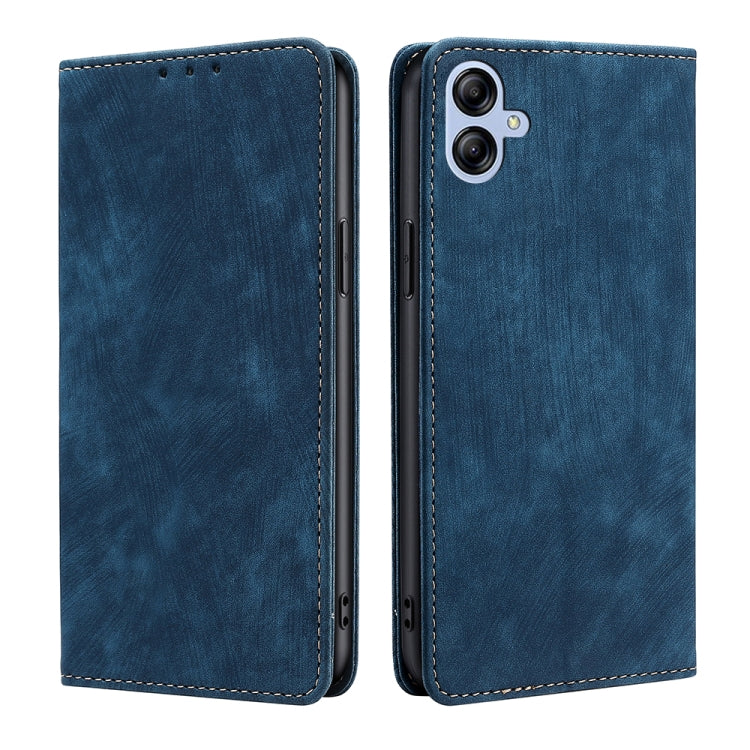 For Samsung Galaxy A04E RFID Anti-theft Brush Magnetic Leather Phone Case