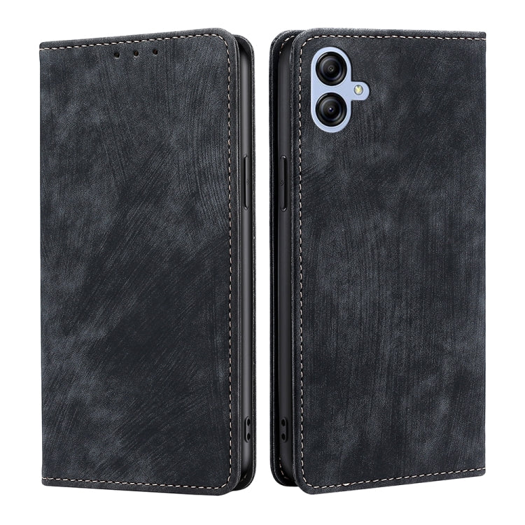 For Samsung Galaxy A04E RFID Anti-theft Brush Magnetic Leather Phone Case