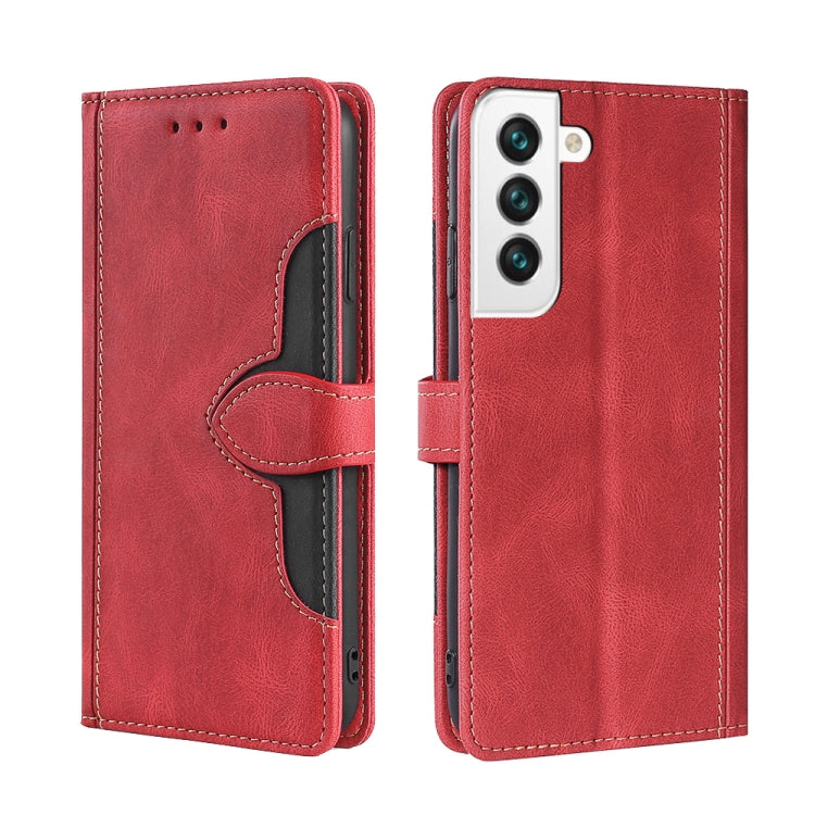 For Samsung Galaxy S23 5G Skin Feel Magnetic Buckle Leather Phone Case