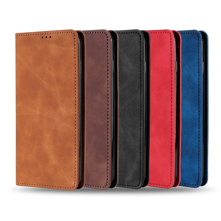 For Samsung Galaxy S23 5G Skin Feel Magnetic Horizontal Flip Leather Phone Case