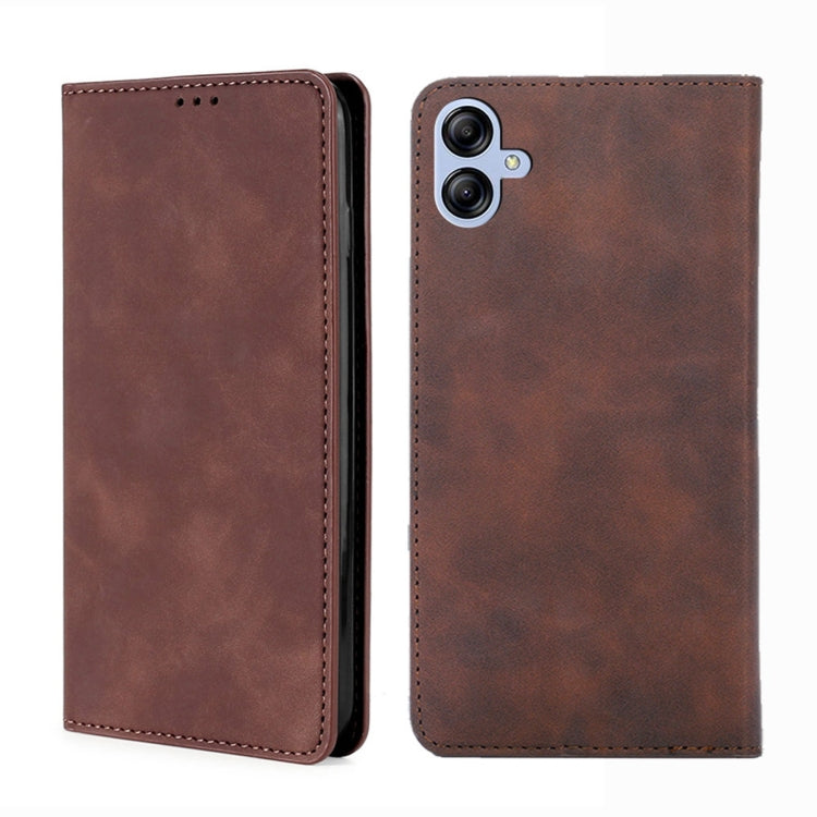 For Samsung Galaxy A04E Skin Feel Magnetic Horizontal Flip Leather Phone Case
