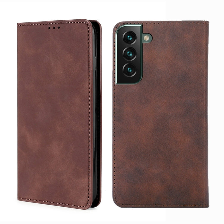 For Samsung Galaxy S23+ 5G Skin Feel Magnetic Horizontal Flip Leather Phone Case