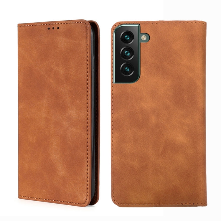 For Samsung Galaxy S23+ 5G Skin Feel Magnetic Horizontal Flip Leather Phone Case