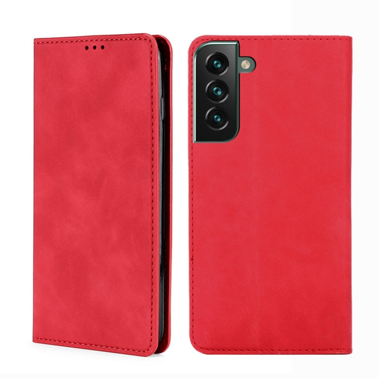 For Samsung Galaxy S23+ 5G Skin Feel Magnetic Horizontal Flip Leather Phone Case