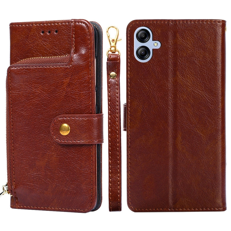 For Samsung Galaxy A04E Zipper Bag Leather Phone Case