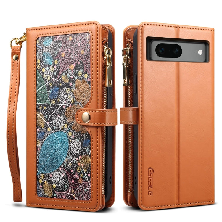 For Google Pixel 7 5G ESEBLE Star Series Lanyard Zipper Wallet RFID Leather Case
