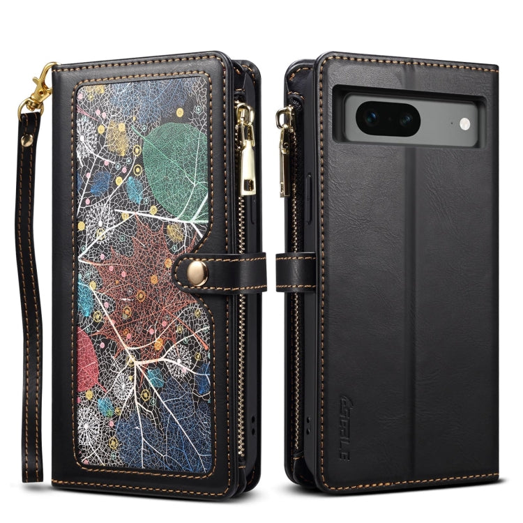 For Google Pixel 7 5G ESEBLE Star Series Lanyard Zipper Wallet RFID Leather Case