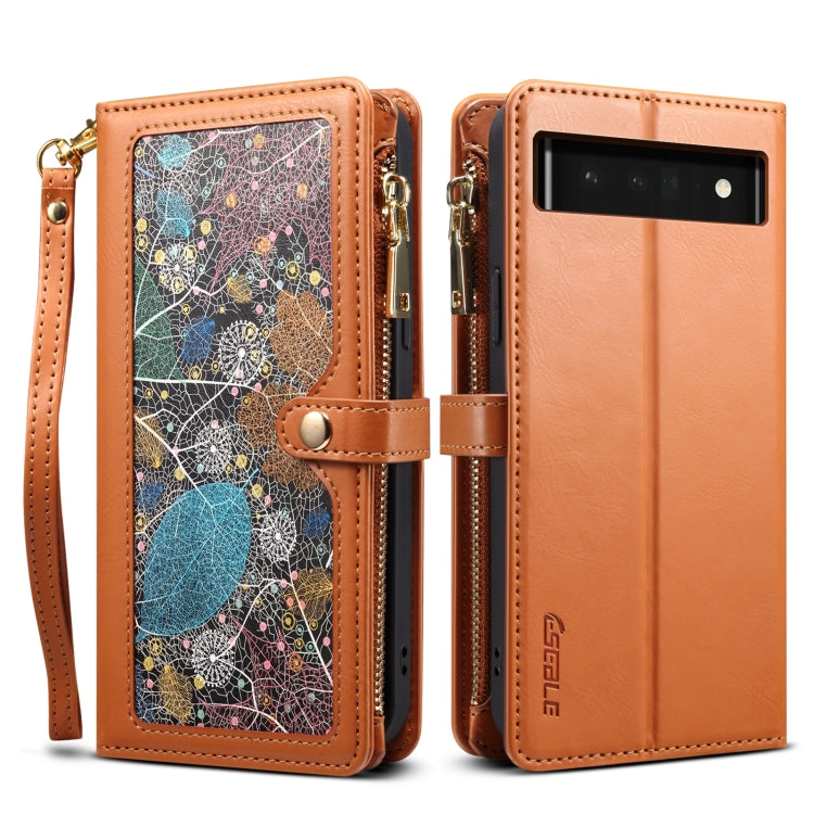 For Google Pixel 6 Pro ESEBLE Star Series Lanyard Zipper Wallet RFID Leather Case