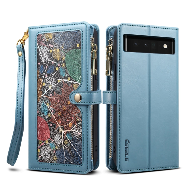 For Google Pixel 6 ESEBLE Star Series Lanyard Zipper Wallet RFID Leather Case