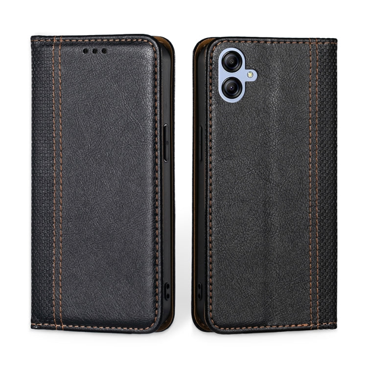 For Samsung Galaxy A04E Grid Texture Magnetic Flip Leather Phone Case