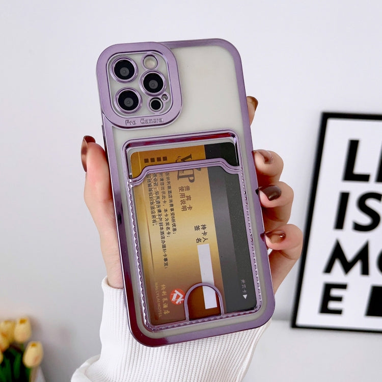 For iPhone 13 Pro Electroplating Frame Card Slot Phone Case
