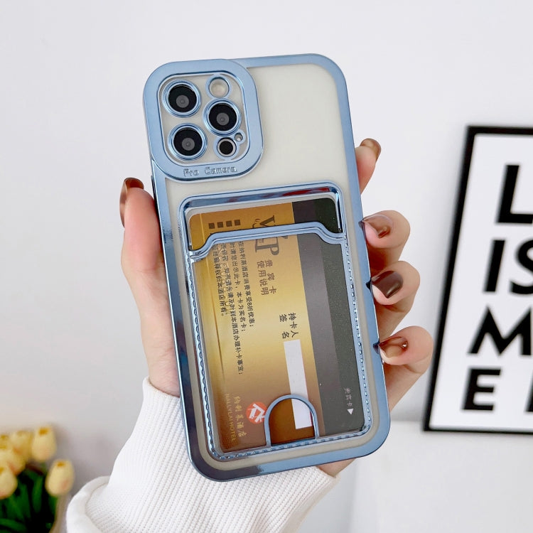 For iPhone 13 Pro Electroplating Frame Card Slot Phone Case