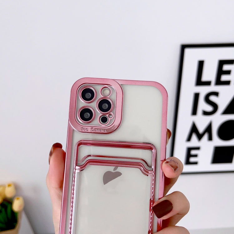 For iPhone 13 Pro Electroplating Frame Card Slot Phone Case