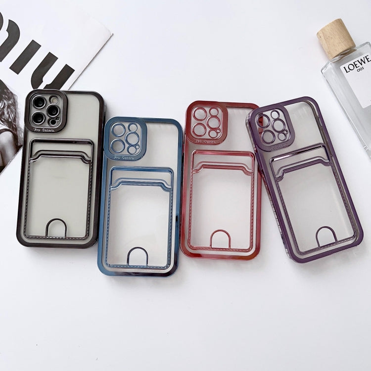 For iPhone 13 Pro Max Electroplating Frame Card Slot Phone Case