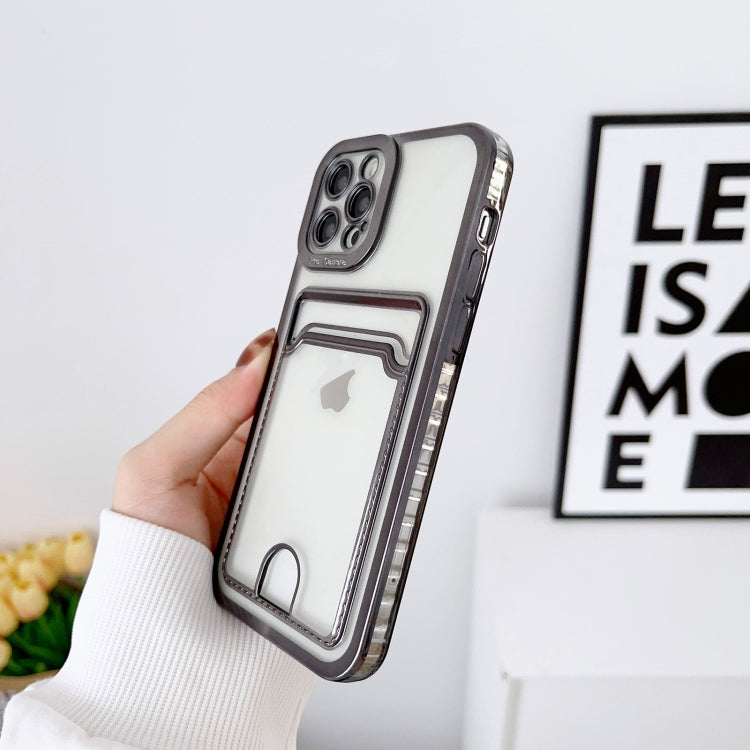 For iPhone 13 Pro Max Electroplating Frame Card Slot Phone Case