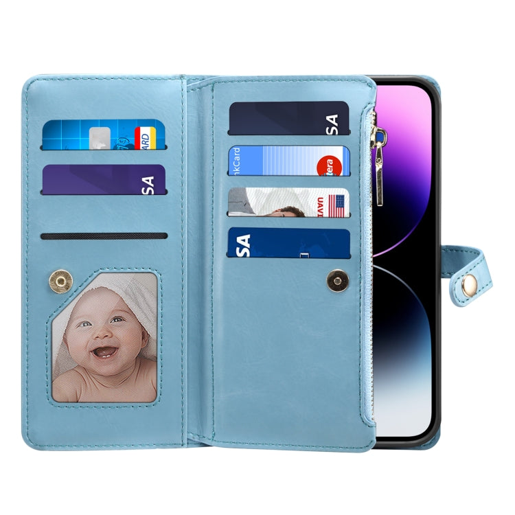 For iPhone 14 Pro Max ESEBLE Star Series Lanyard Zipper Wallet RFID Leather Case